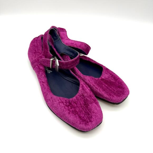 Free People Velvet Mystic Mary Jane Flat Fuchsia Fizz EU 37.5 - Picture 2 of 11